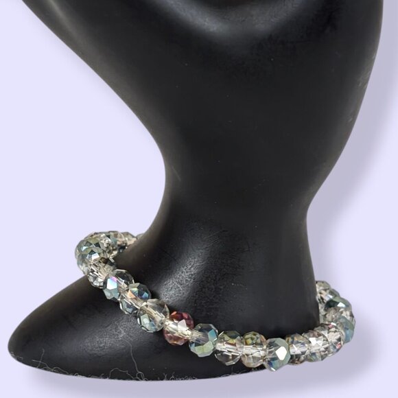 Faceted AB Crystal Stretch Bracelet - Picture 2 of 4